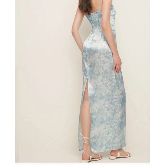 Reformation Womens Frankie Silk Dress Idyllic Size 10 NWT - Picture 2 of 8